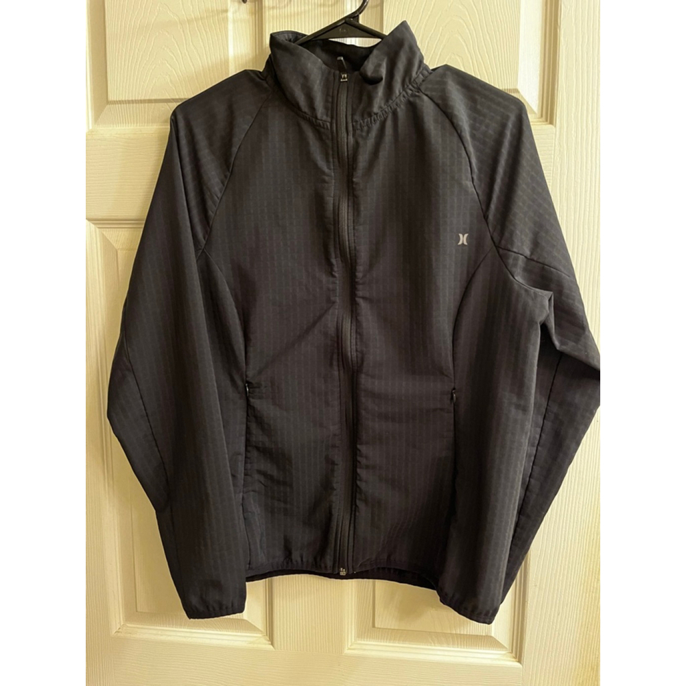 HURLEY~ BLACK BOMBER JACKET~LIGHTWEIGHT~LG
